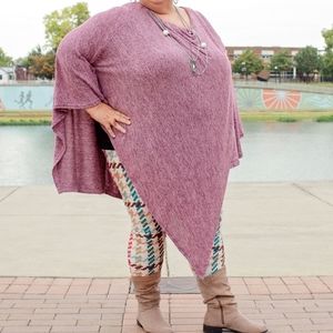 Asymmetric Poncho Curvy Plus Size